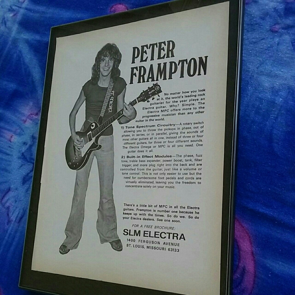 ☆ 1970s Peter Frampton with Guitar Vintage ☆ Rock and Roll ☆ Music ☆ Retro ☆